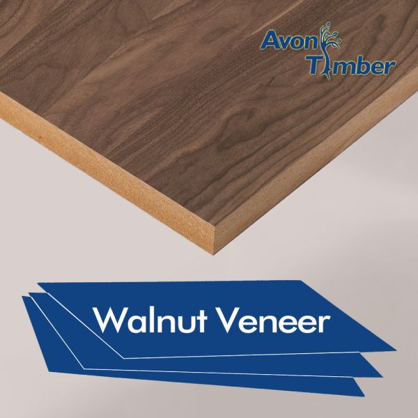 Real Walnut Veneered MDF (Two Sides). Cut To Size.