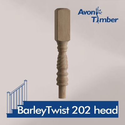 Benchmark Barley Twist Oak Newel Turning 202mm Head