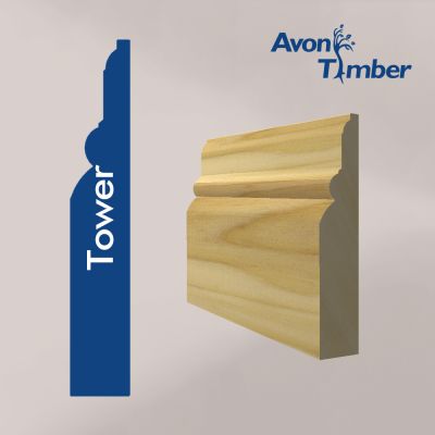 Solid Tulipwood Tower Skirting (Per Metre)